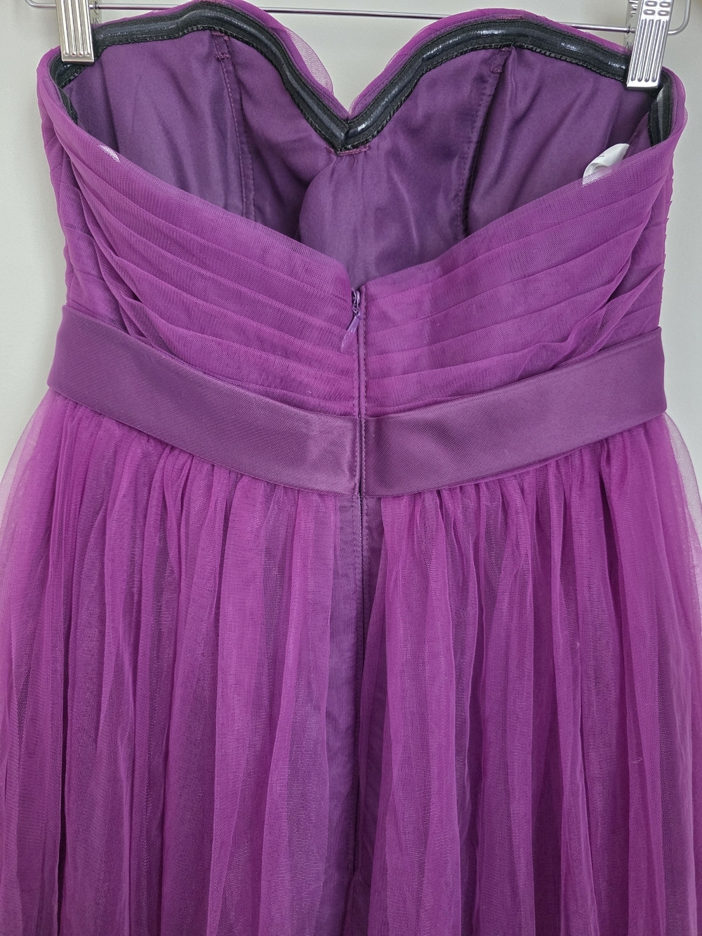 Azazie Purple Tulle Strapless Dress S 4-6 Formal Wedding - Picture 5 of 14
